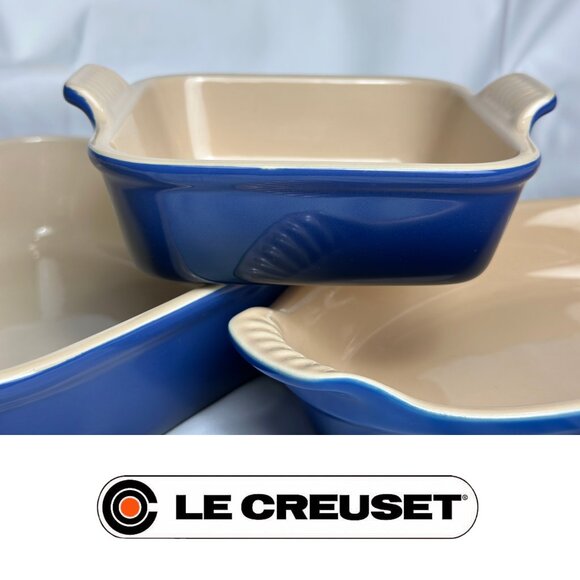 Le Creuset - Heritage 3-Piece Baking Dish Set in Azure - Picture 1 of 8